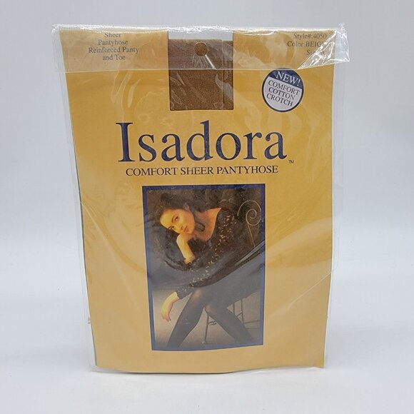Isadora Comfort Sheer Pantyhose Beige Size A Style #4050 Reinforced Toe NEW - Picture 1 of 6